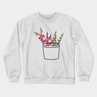 Colorful flowers pattern  plant in pot Crewneck Sweatshirt